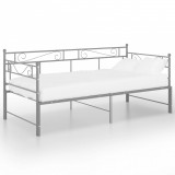 Cadru pat canapea extensibilă, gri, 90x200 cm, metal