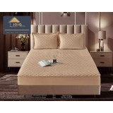 Cumpara ieftin Topper Saltea/Husa de pat matlasata si 2 fete de perne din catifea, cu elastic, model tip topper 160x200 - JO845