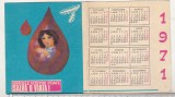Bnk cld Calendar de buzunar 1971 - Centrul de hematologie Bucuresti