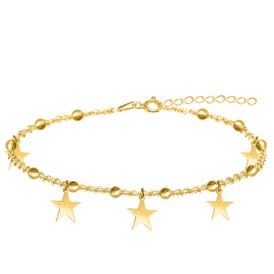 Sirius - Bratara personalizata tip salba cu stelute din argint 925 placat cu aur galben 24K foto