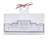 Placheta metalica, Palatul Parlamentului, alb, MB474