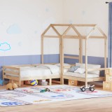 Set pat de zi/bancă cu acoperiș, 90x200 cm, lemn masiv de pin