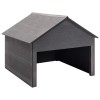 Garaj Robot Tuns Iarba vidaXL, Gri, 80x80x70 cm, WPC, Protectie Ploaie, Zapada, UV