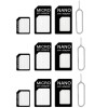 Seturi pentru cartele SIM, micro, nano si cheita, 12 piese - Negru