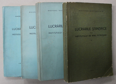 LUCRARILE STIINTIFICE ALE INSTITUTULUI DE MINE PETROSANI , VOLUMELE I - IV , 1958 -1965 foto