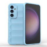 Husa pentru samsung galaxy s23 fe, antisoc, margini cu striatii, design minimalist, bleu