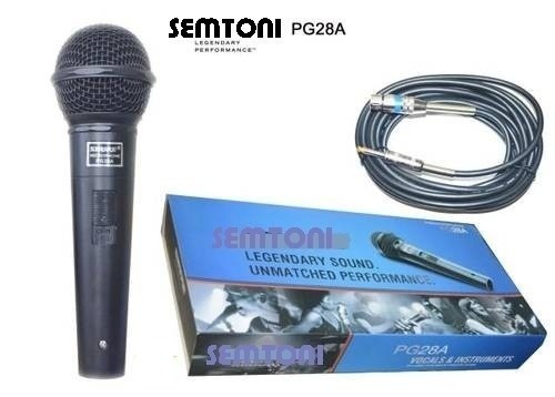 Microfon profesional cu fir vocal Semtoni PG28A de tip cardioid dinamic