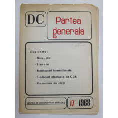 DC - DOCUMENTARE CURENTA - PARTEA GENERALA , NR. 17 , 1968