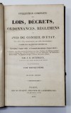 COLLECTION COMPLETE DES LOIS , DECRETS , ORDONNANCES , REGLEMENTS ET AVIS DU CONSEIL - D &#039;ETAT par J.B. DUVERGIER , VOLUMUL 31 , APARUTA IN 1838