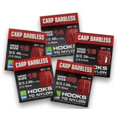 Carlige Legate PRESTON Inovation Carp Hooks Barbless Naylon, 40cm, Nr.12, 0.15mm, 10buc/pac foto