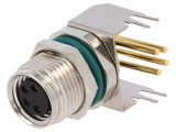 Conector M8 Mamă 4 PIN 90&deg; IP68 Metalic 30V 4A