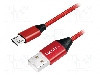 Cablu USB A mufa, USB B micro mufa, USB 2.0, lungime 0.3m, ro&amp;#351;u, LOGILINK - CU0151
