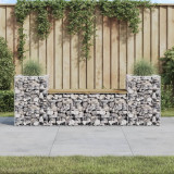 VidaXL Bancă de grădină cu gabion, 183x41x60,5 cm, lemn pin impregnat