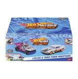 Cumpara ieftin Set 2 masinute metalice Hot Wheels - Lolux si 1969 Ford Mustang, cu sistem pull - back, scara 1:43