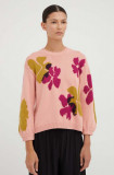 Cumpara ieftin PS Paul Smith pulover din amestec de lana femei, culoarea roz