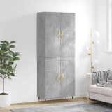 vidaXL Dulap &icirc;nalt, gri beton, 69,5x34x180, lemn compozit