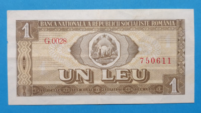 Bancnota 1 Leu 1966 - Ceausescu - perioada socialista - circulata foto