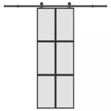 vidaXL Ușă glisantă cu set de feronerie sticlă temperată și aluminiu