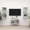 Set de dulapuri TV, 5 piese, alb extralucios, lemn prelucrat