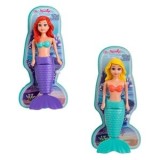 Jucarie de baie sirena cu cheie, 19 cm, mov sau verde, CMCLASS