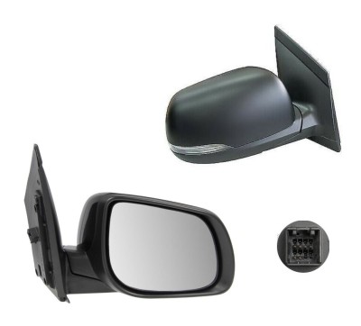 Oglinda exterioara Kia Picanto (Ta), 06.2011-, partea Dreapta, culoare sticla crom , sticla convexa, cu carcasa grunduita, cu incalzire, ajustare ele foto