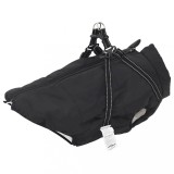 vidaXL Haină c&acirc;ini cu ham impermeabilă reflectorizantă, negru, L48