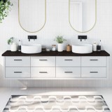 vidaXL Blat Baie Maro Inchis 220x60 cm Lemn Masiv Stejar Tratata Margine Naturala