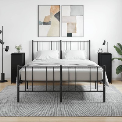 vidaXL Noptiere, 2 buc., negru, 32x42x80 cm, lemn compozit foto