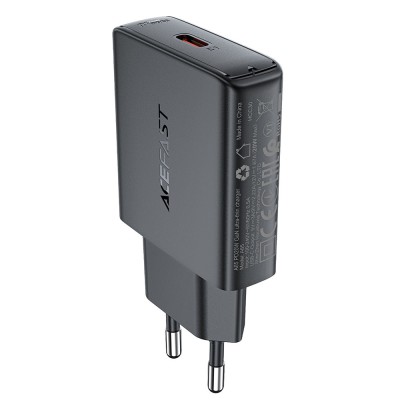 Incarcator pentru priza, type-c, gan technology, power delivery, 20w - acefast - black foto