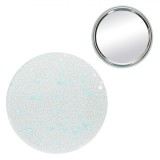 Oglindă Buzunar JB Beauty, Rotundă, Glitter Alb, 7cm, Oem