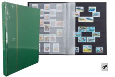 Leuchtturm clasoar pentru timbre - 16 file / 32 pagini negre , verde