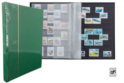 Leuchtturm clasoar pentru timbre - 16 file / 32 pagini negre , verde foto