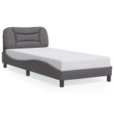 Cumpara ieftin Cadru de pat fara saltea, Hvar, gri, 80x200 cm, piele ecologica