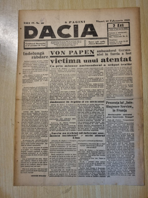 Dacia 27 februarie 1942-von papen victima unui atentat,mesajul lui hitler foto