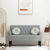 VidaXL Bancă cu spătar, gri deschis, 120x62x75,5 cm, textil