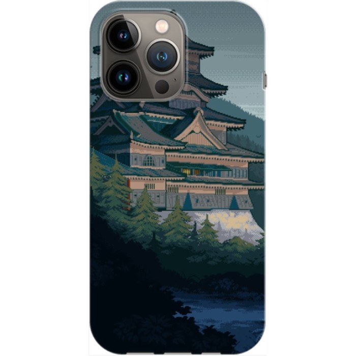 Husa compatibila cu Apple iPhone 14 Pro Max model Japan Castle, Silicon, TPU, Viceversa