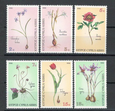 Cipru 1990 Mi 758/63 MNH, nestampilat - Flori foto