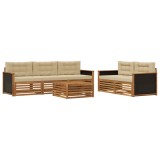 vidaXL Set de canapele de exterior 6 pcs Natural și Bej 3383016