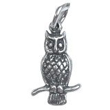 Pandantiv, jolie silver, argint 925, model bufnita pe creanga, 1.5 g, 2 x 1 cm