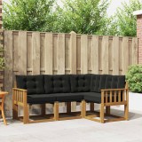 vidaXL Set de canapele de exterior cu pernă 4 pcs Natural și Negru 3368615