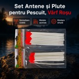 Set Antene și Plute pentru Pescuit, V&acirc;rf Roșu
