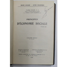 PRINCIPES D &#039;ECONOMIE SOCIALE par VALERE FALLON , 1935