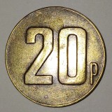 CY - Jeton strain necunoscut &quot;20 p / 20p&quot; din alama cu o patina deosebita