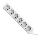 Prelungitor 5 metri cu 6 Schuko, Cablu 3x 1.5mm, Culoare Alb, Putere 3680W 16A, TED Electric TED000880