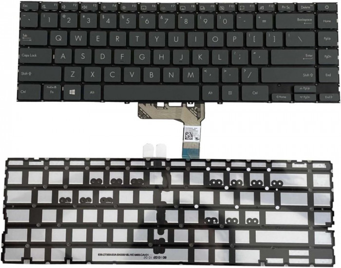 Tastatura Laptop, Asus, ZenBook 14 UX425, UX425E, UX425EA, UX425IA, UX425J, UX425JA, UX425U, UX425UA, UX425UAZ, iluminata, layout US