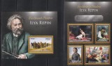 Centrafricana 2013 - Picturi de Ilya Repin, Bloc+Colita, MNH
