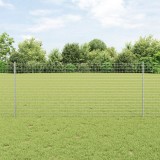 VidaXL Piese Gard 44 pcs U-Channel Argintiu 140 cm Oțel
