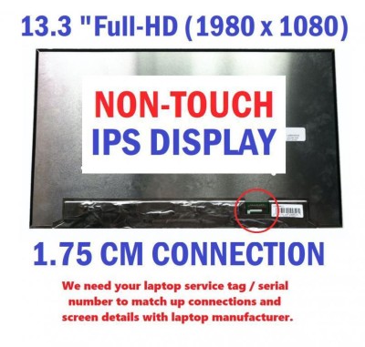 Display Laptop, Dell, Latitude 13 7300, 7310, 7320, 7330, P133G, CN-0FG4NW, 0FG4NW, N133HCE-E7A, 13.3, FHD, IPS, conector ingust, 30 pini foto