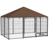 Pawhut Gard Metalic pentru Caini &ndash; Cu Usa pentru Bol &amp; Husa Oxford | Aosom Romania