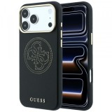 Husa MagSafe pentru Apple iPhone 18 Pro / 17 Pro, Guess, Perforated 4G, Neagra